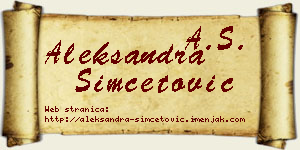 Aleksandra Simčetović vizit kartica